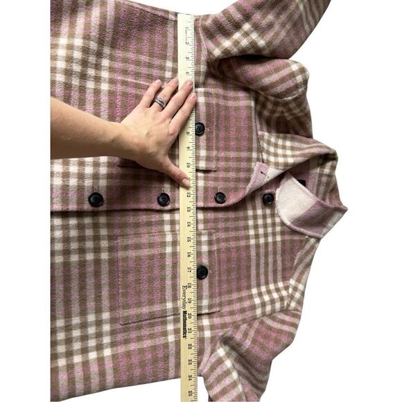 Rails Steffi Plaid Jacket size XL Mauve Pink Cream Sepia Wool Blend - Picture 5 of 11